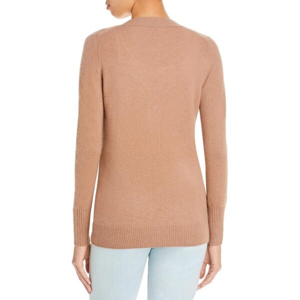 Private Label Womens Grandfather Cashmere Ribbed Trim Sweater - Image 3