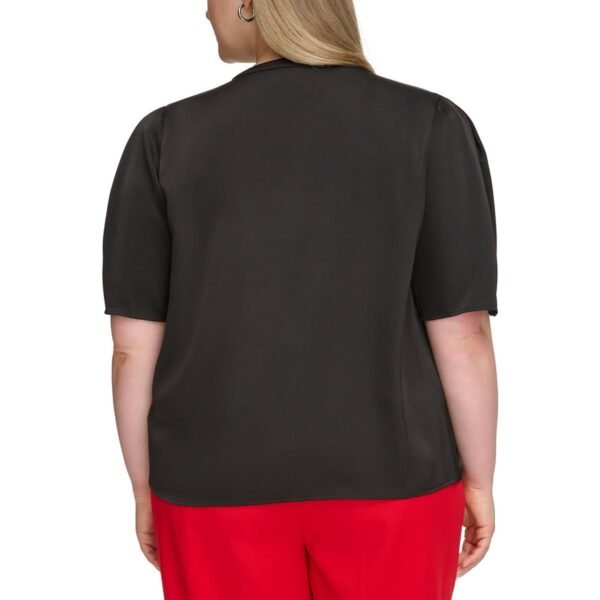Calvin Klein Womens Plus Button Up Short Sleeves Blouse - Image 2