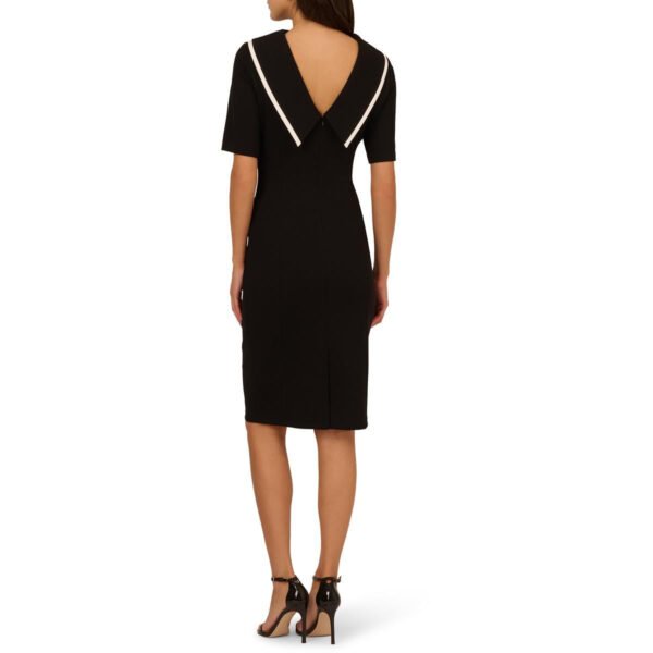 Adrianna Papell Womens Crepe Roll Neck Sheath Dress - Image 2