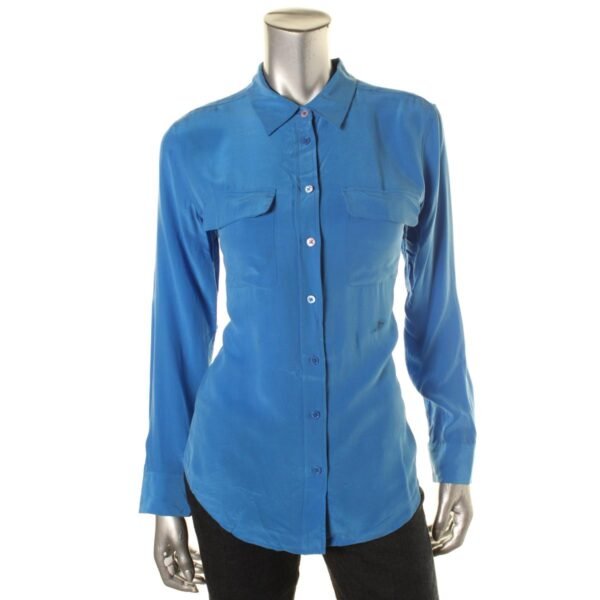 Equipment Femme Womens Slim Signature Silk Long Sleeves Button-Down Top - Image 2