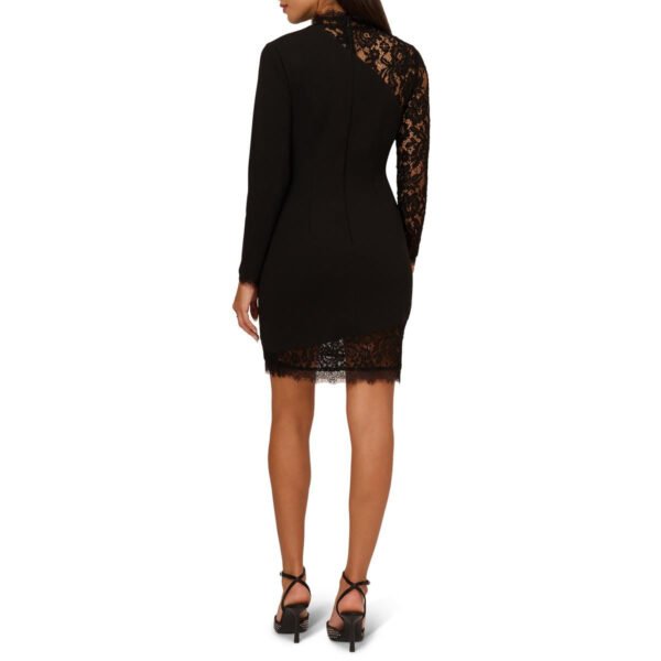 Adrianna Papell Womens Lace Trim Sheath Cocktail And Party Dress - Image 2