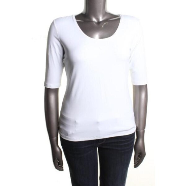 BOSS Hugo Boss Womens Matte Jersey Elbow Sleeves Pullover Top - Image 2