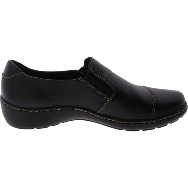Clarks Womens Leather Slip-On Flat Shoes - Image 2