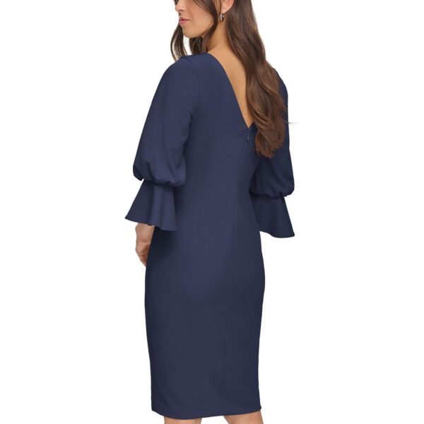 Calvin Klein Womens Tie Waist Midi Fit & Flare Dress - Image 3