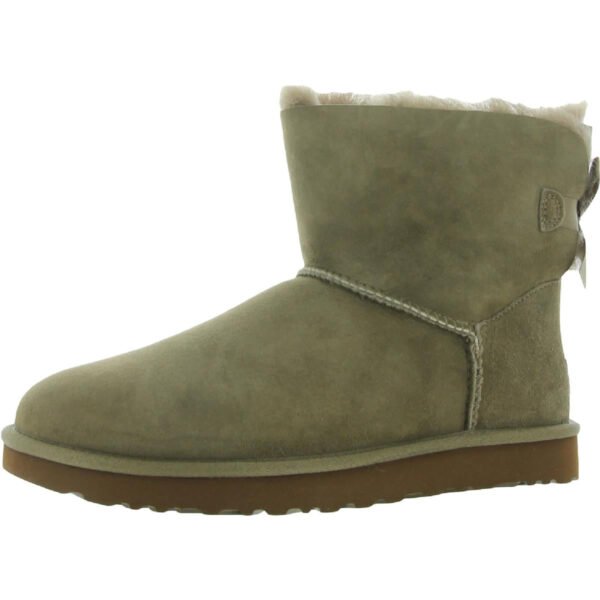 Ugg Mini Bailey Bow II Women's Suede Fur Lined Booties with Satin Back Bow - Image 2