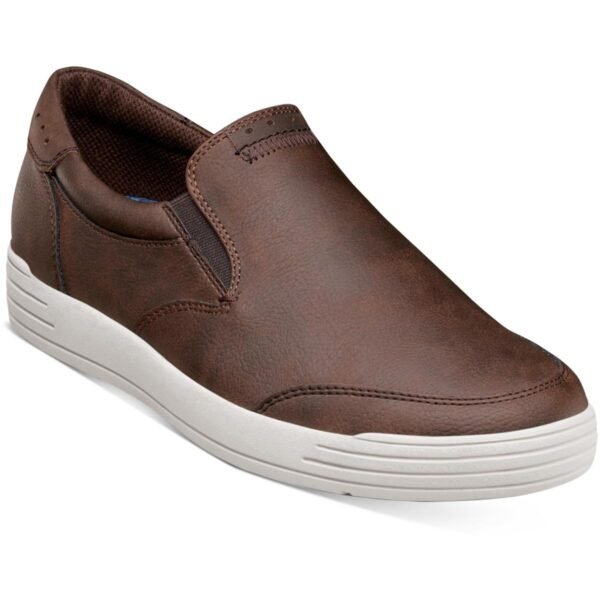 Nunn Bush Mens Kore City Walk Faux Leather Slip-On Oxfords