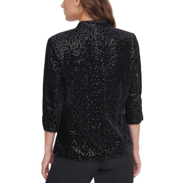 Eliza J Womens Velvet Sequined Open-Front Blazer - Image 2