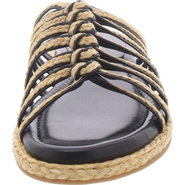 Nine West Womens Adila 2 Faux Leather Raffia Slide Sandals - Image 4