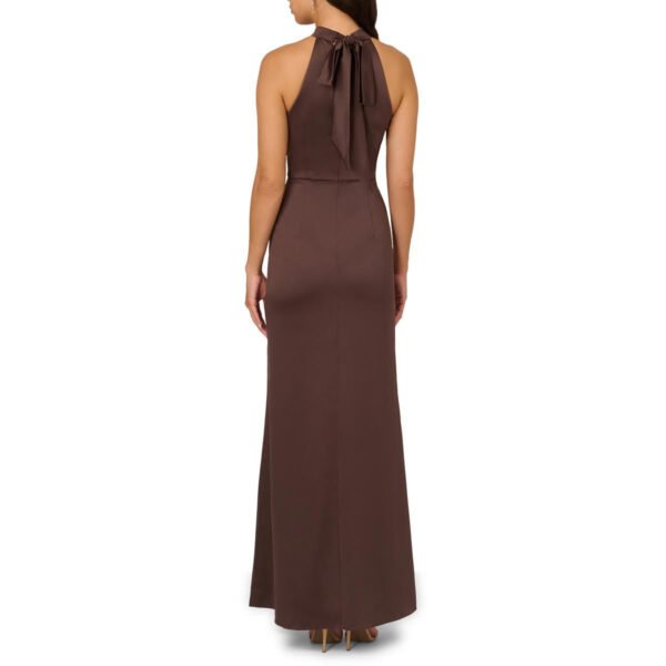 Adrianna Papell Womens Satin Halter Evening Dress - Image 2